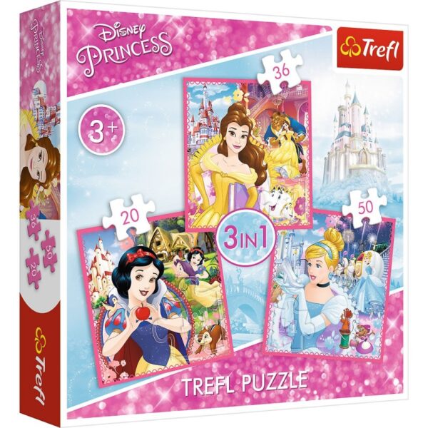 34833 Dětské puzzle - Disney Princess II. - 3v1